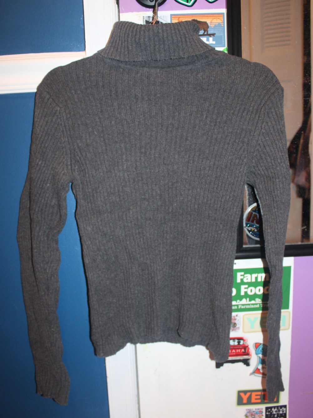 Vintage Jamie Scott Ribbed Turtleneck Sweater - Charcoal Gray (Size Small)